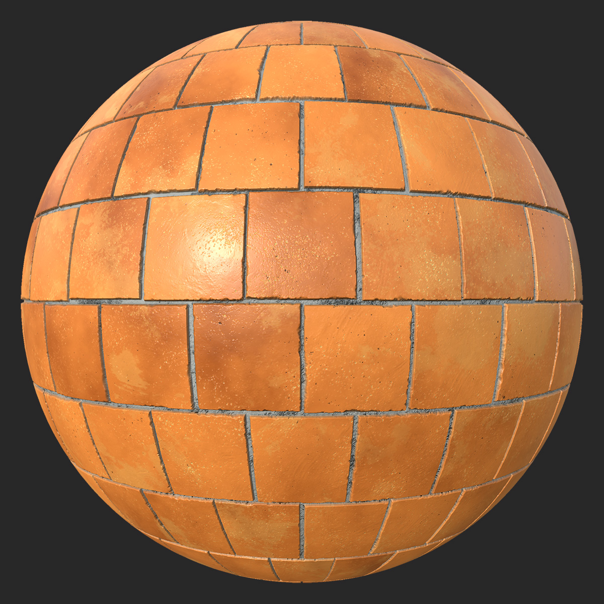 Shiny Orange Terracotta Tiles Free Pbr Texturecan