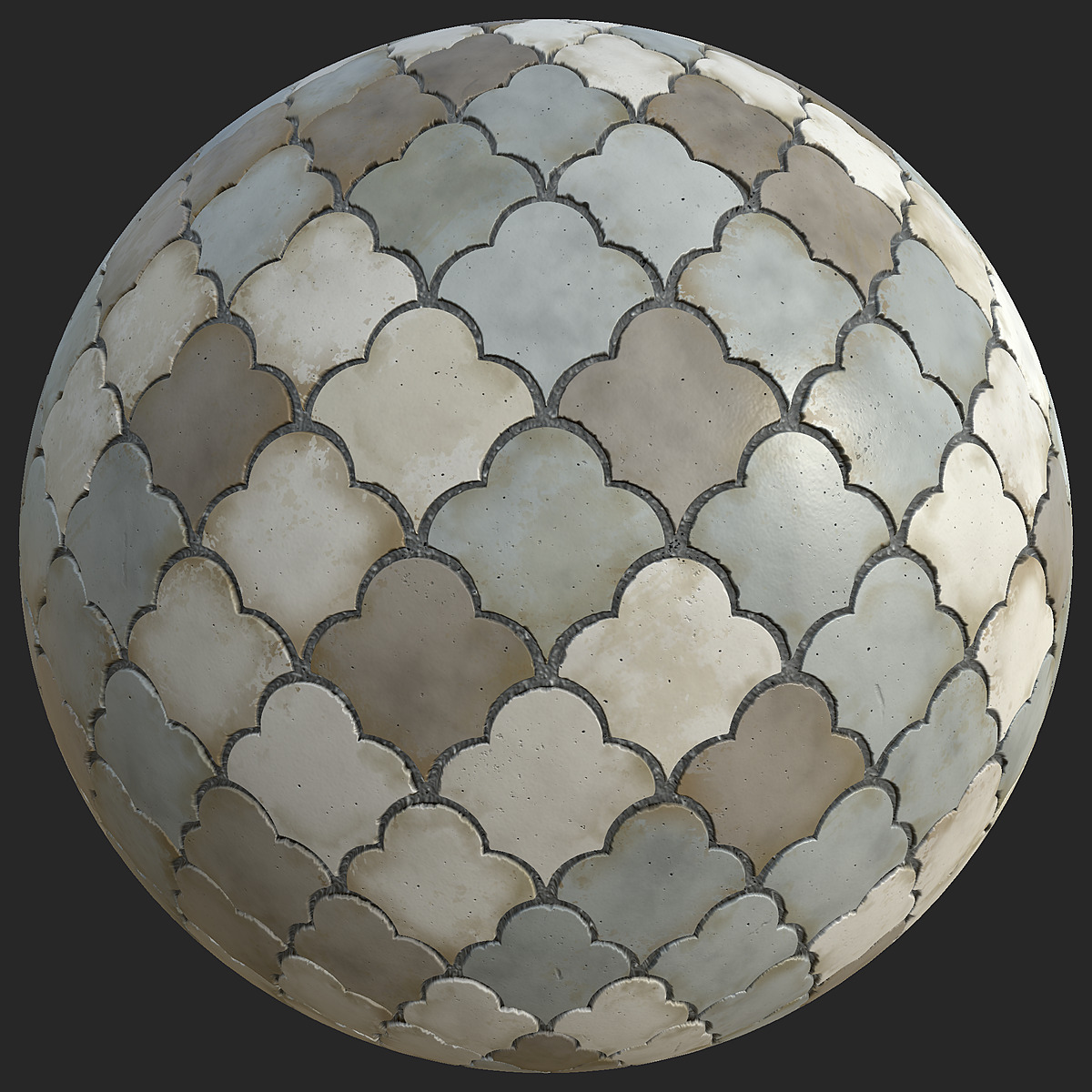 Fan Shaped Moroccan Tile Texture Free Pbr Texturecan