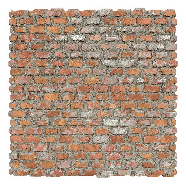 Red Brick Texture Partially Covered by Cement | Free PBR | TextureCan