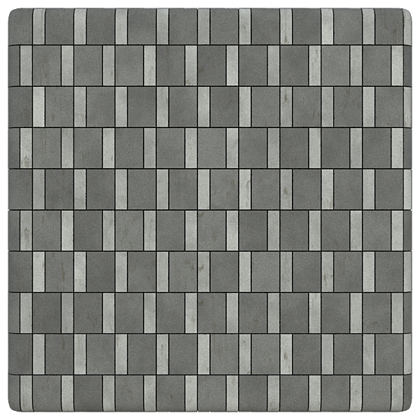 Gray Wall or Floor of Larger Darker and Smaller Lighter Tiles (Plane)