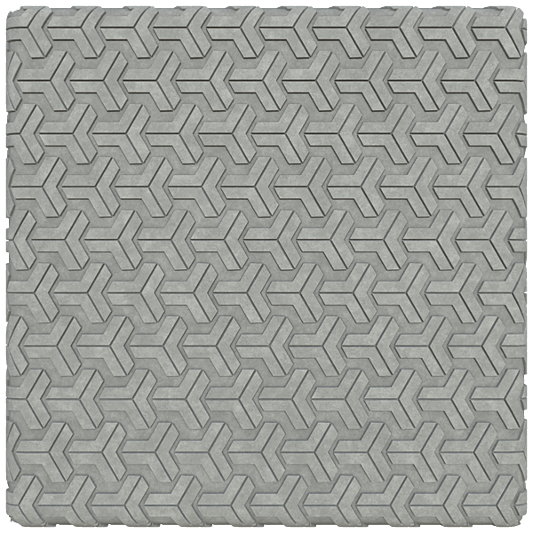 Concrete Wall Decoration with Geometric Pattern (Plane)