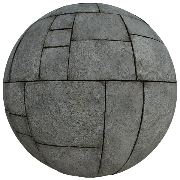 Concrete Wall of Stacked Rectangular Stones (Sphere)