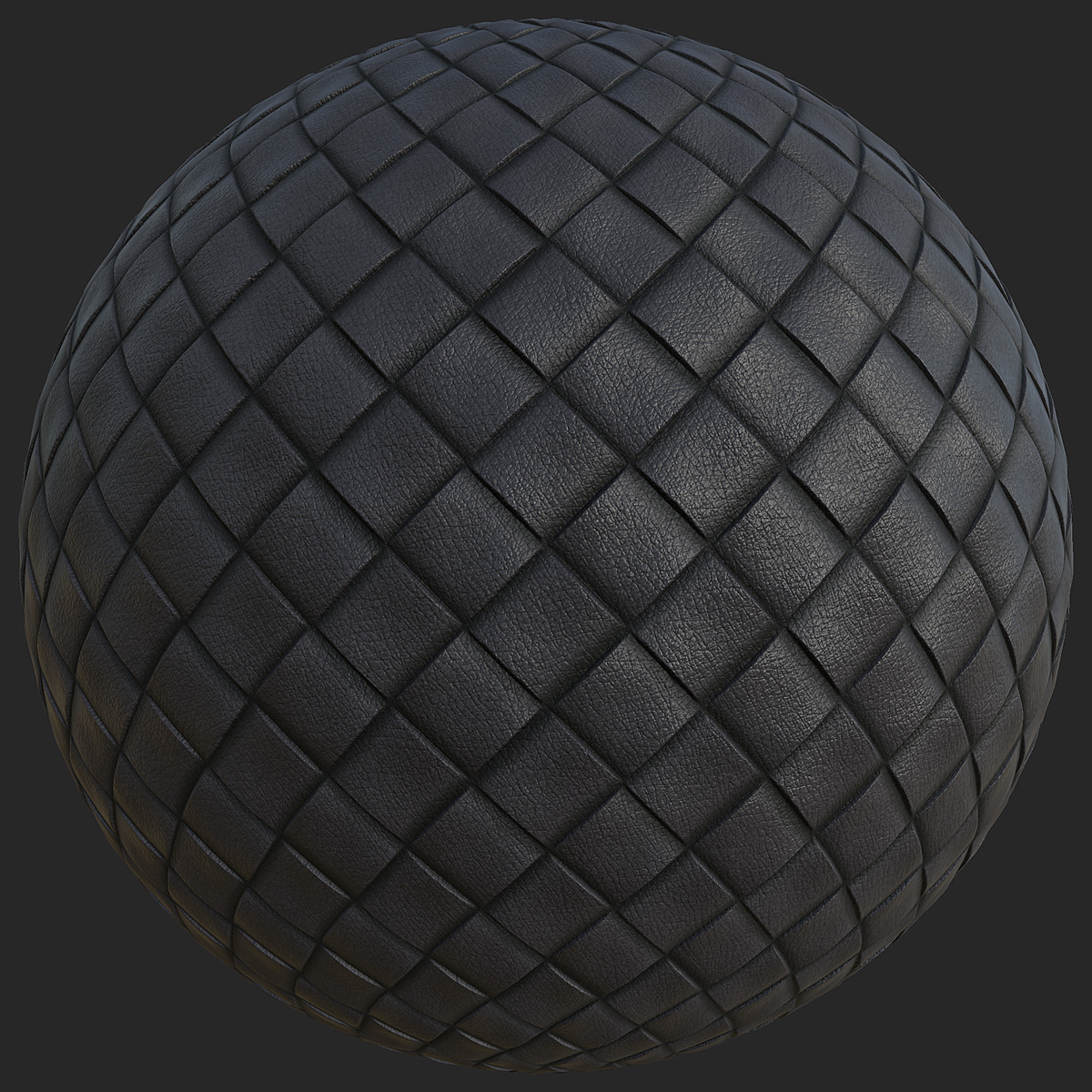 Quilted Black Leather PBR Texture