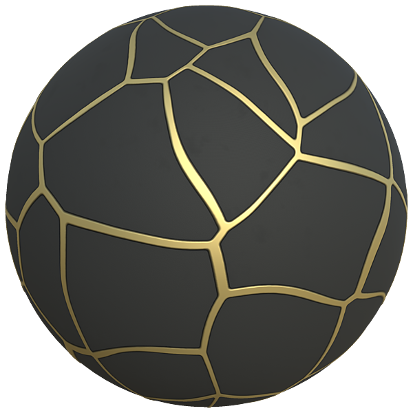 Black Wall with Golden Metallic Vein Network Pattern