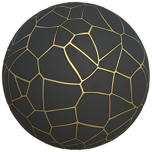 Black Wall with Golden Metallic Vein Network Pattern (Sphere)