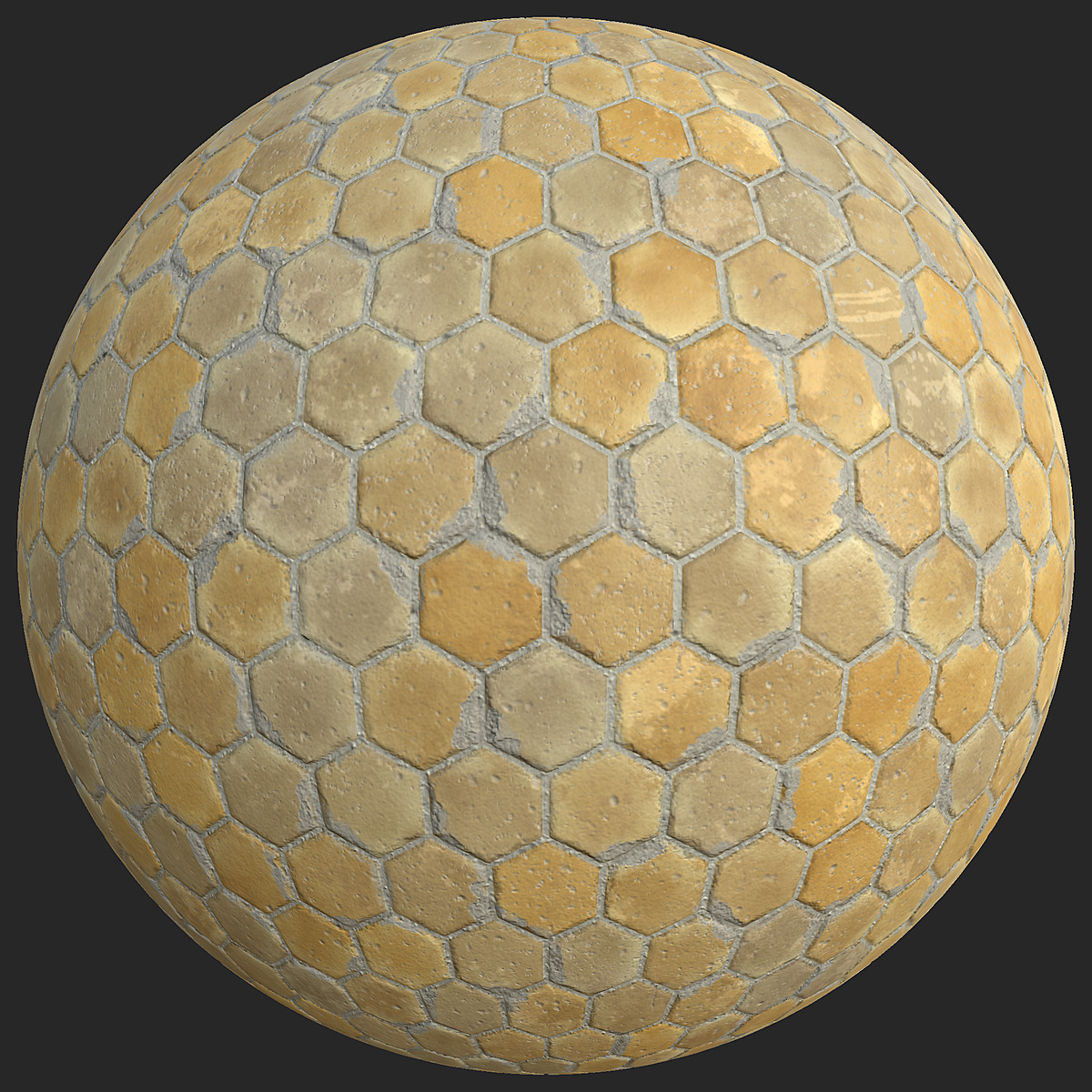 Hexagonal Yellow Terracotta Tiles | Free PBR | TextureCan