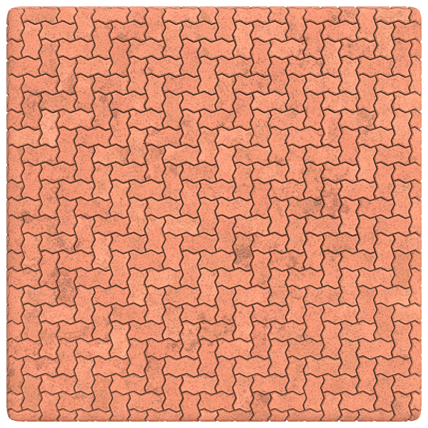 Zig Zag Unipaver Concrete Bricks in Herringbone (Plane)