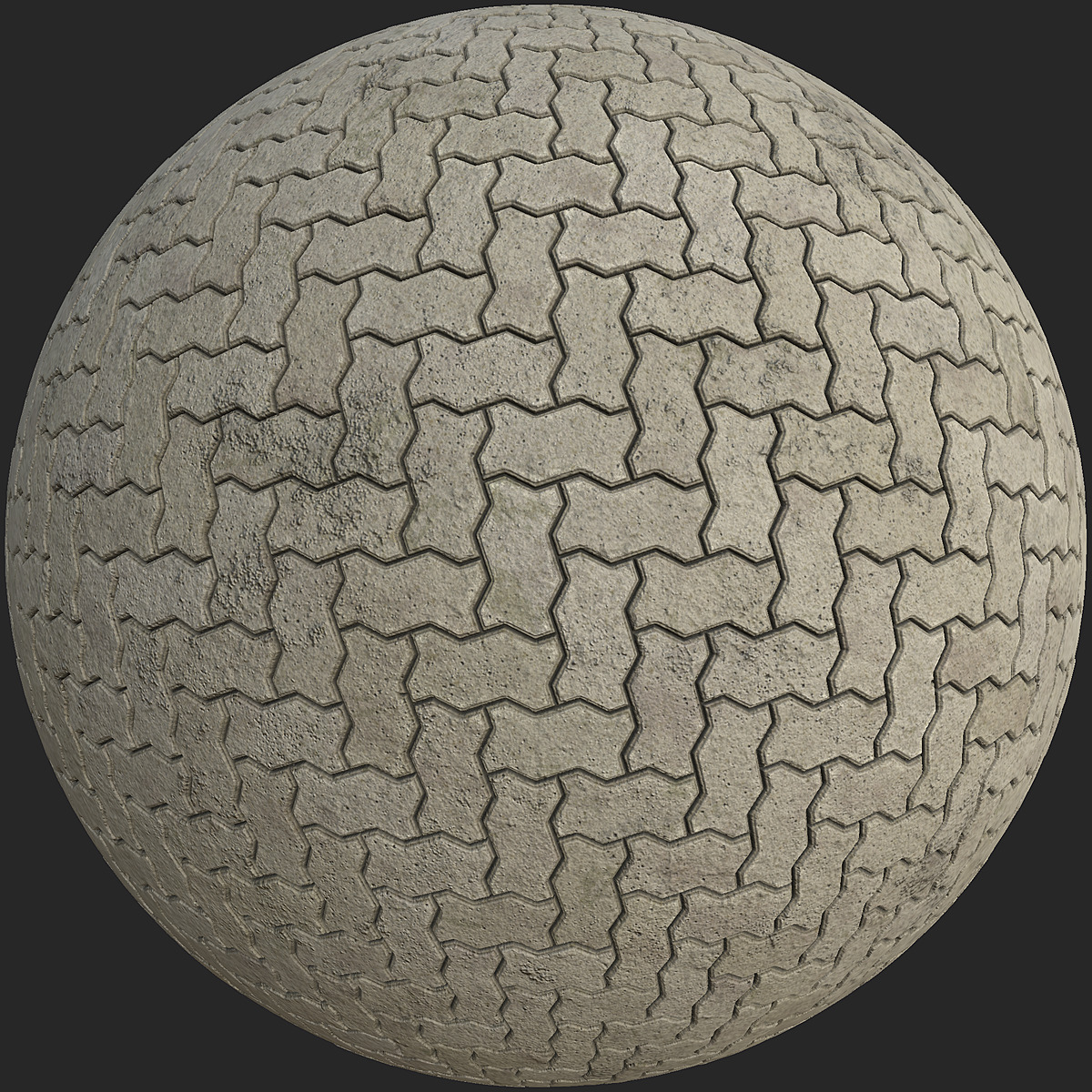 Dirty Zigzag Unipaver Bricks in Herringbone | Free PBR | TextureCan