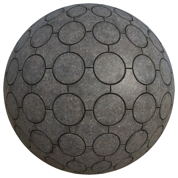 Gray Pavement Tiles Consisting of Circles and Squares (Sphere)