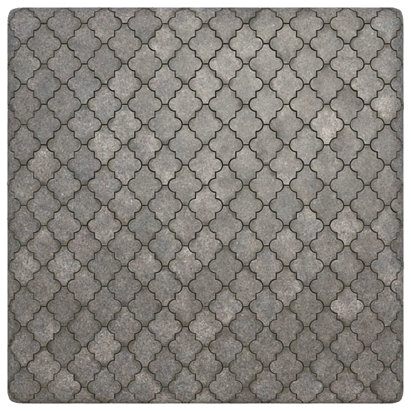 Gray Floor Tiles Consisting of Combined Rectangles and Circles (Plane)