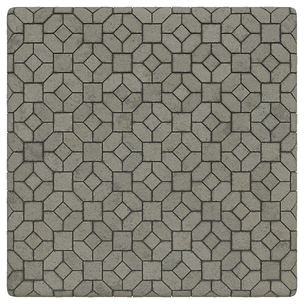 Floor Pavement Tiles of Squares and Diamond Shapes (Plane)