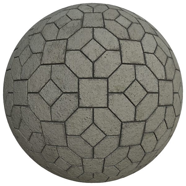 Floor Pavement Tiles of Squares and Diamond Shapes (Sphere)