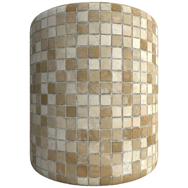 Tiny Brown and White Wall Tiles (Cylinder)