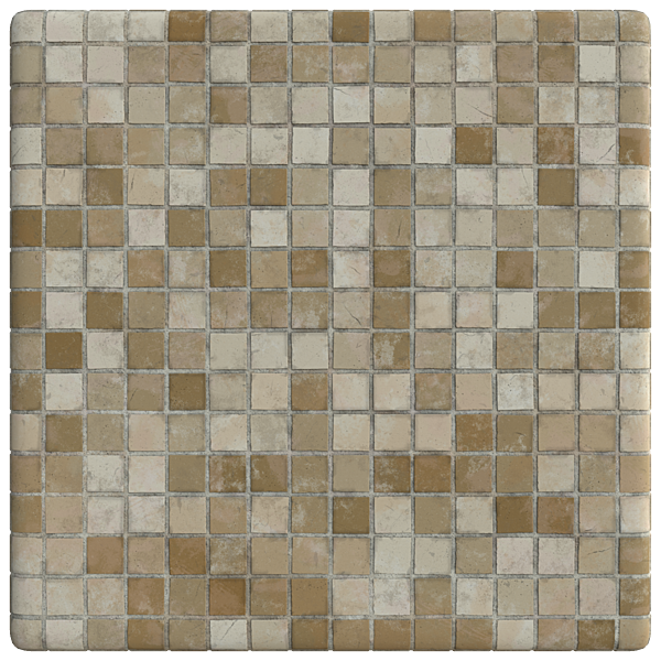 Tiny Brown and White Wall Tiles (Plane)